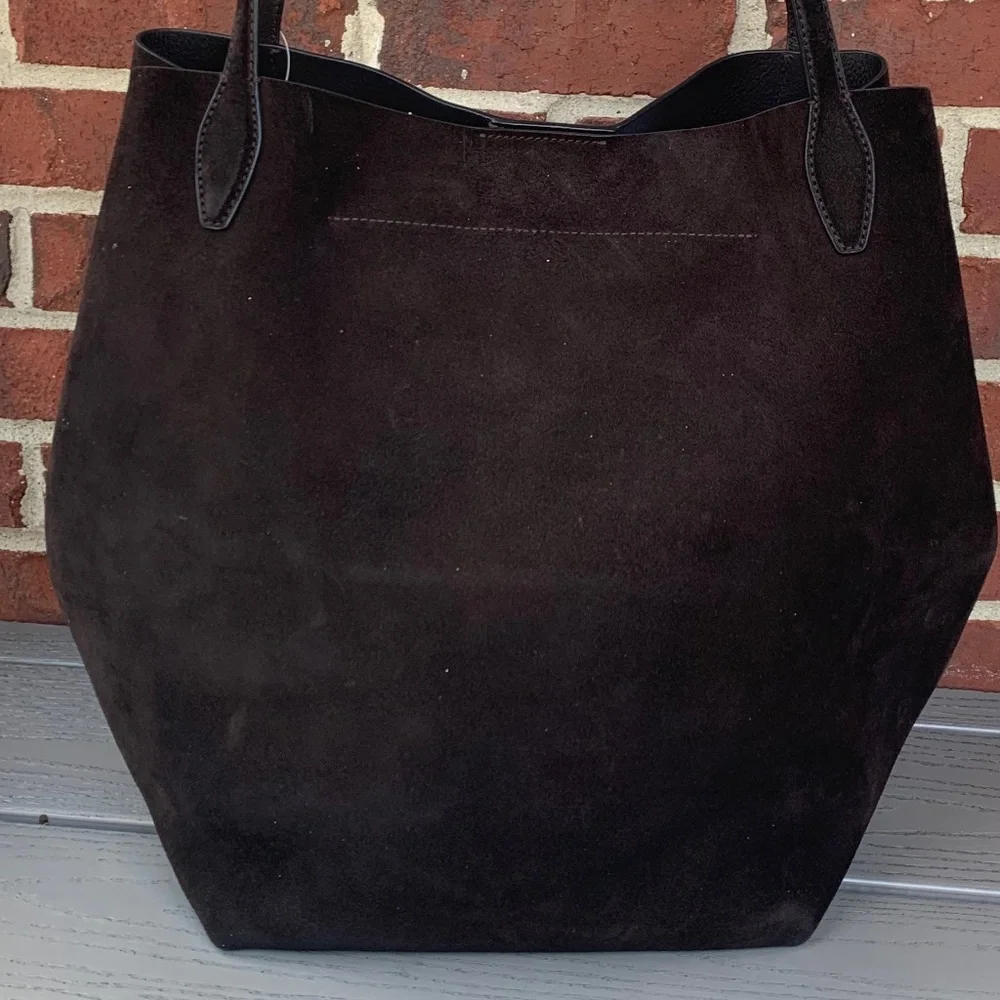 Madewell The Shopper Tote in Brown Suede Leather